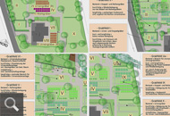 497 |  Gemeinde Steinheim / Übersichtsplan zum Flächenbedarf (oben links) und Erläuterungen zum Konzept