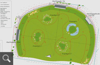 309  |  Golfanlagen Bissenmoor - Bauantrag: Lageplan Bereich Driving Range, Beispiel Bahn 18 und Beispiel Grünbereich